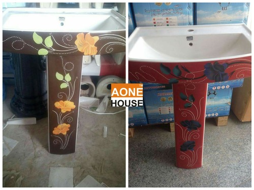Multi Double Color Design Wash Basin Pedestal Installation Type: Wall Mounted