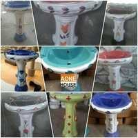 Multi Double Color Design Wash Basin Pedestal