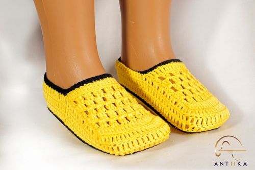 Crochet Yellow Slip-ons