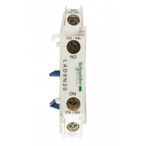 Auxiliary Contact Block - 2 NO Contacts, White, Side Mounting | Easy Install, Reliable Switching, Compact Design