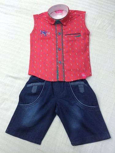 Red And Blue Cotton Sleeveless