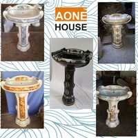 Multi Color Sticker Design Wash Basin Pedestal