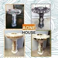 Multi Color Sticker Design Wash Basin Pedestal
