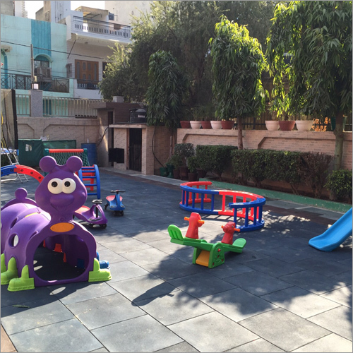 Outdoor Playground Tile - Rubber, 20 x 20 Inch, Gray Color, 10 - 30 mm Thickness | Shock-Absorbing, Durable, Interlocking Square Edge Design