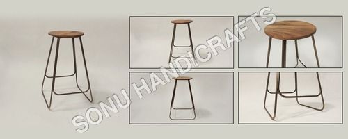 Wood Iron Wooden Bar Stool