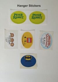 Hanger Stickers - Paper Material, Square Shape, Red & White Color | Pressure Sensitive Adhesive, Diverse Designs For Garment Tagging