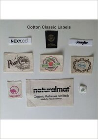 Cotton Labels - Water Activated Adhesive, Rectangular Shape, White Color | Ideal For Jeans Use, Quality Checked Cotton Production