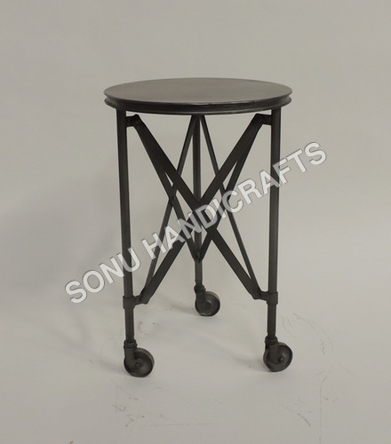 Iron wheel stool