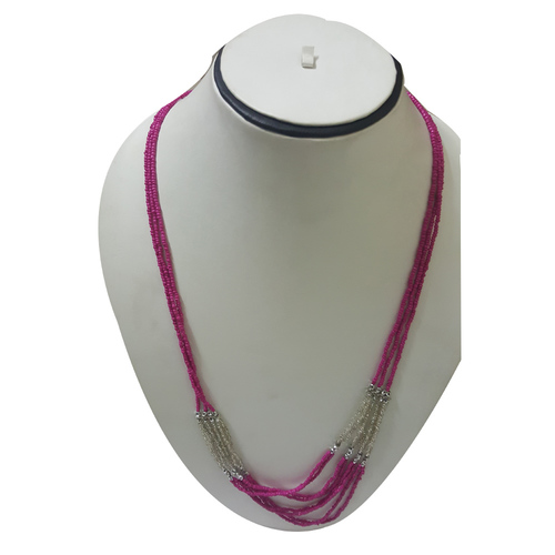 Purple Glass Seed Beaded Necklace
