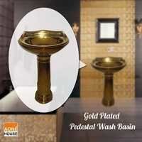 Decorative Gold Plated Wash Basin Pedestal