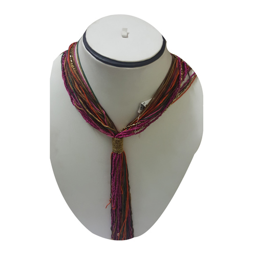 Purple Glass Seed Beaded Handcrafted Necklace