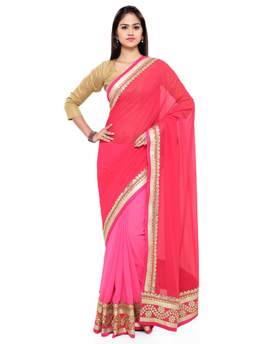 Pink Half Half Saree