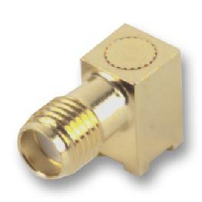 RF COAXIAL SMA RIGHT ANGLE JACK - Brass 50 Ohm Solder Termination PCB Mount | Gold Plated Contacts Insulation Resistance 5000MÎ© Operating Temp -65â to 165â
