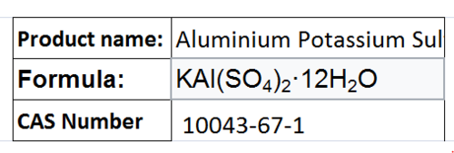 Aluminium Potassium Sulfate
