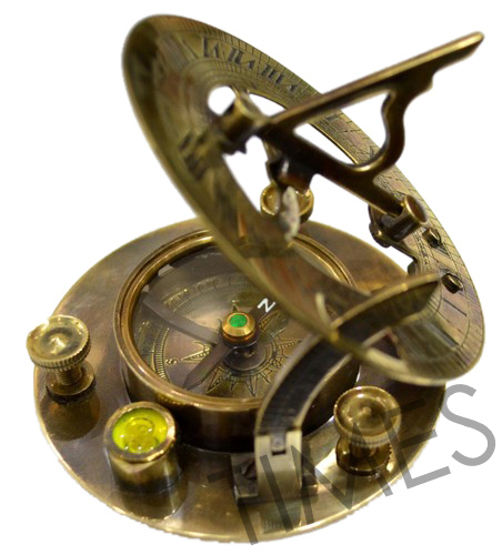 Antique Brass Sundial Compass