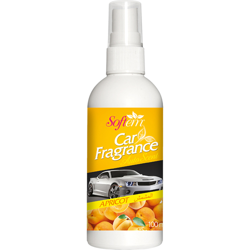 Apricot Car Air Freshener Fragrances (Spray) - 100ml Plastic Bottle, Carton 12x4 | Natural Extracts, Allergy-Free, Soothing Fruity Scent