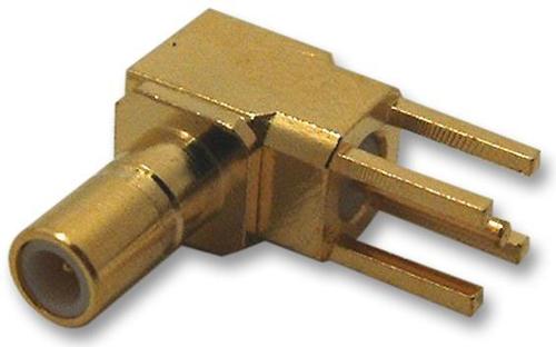 RF COAXIAL SSMB - Right Angle Jack 50 Ohm Gold Plated Brass Contacts | Maximum Frequency 4GHz PCB Mount 250V Voltage Rating 1 Grams Weight