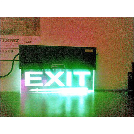 Exit Sign Boards - Acrylic Material, 12x4 Inches, Green Color | Clear Display, Customizable Design, Easy Installation, LED Lighting, Robust Design