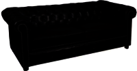 Chesterfield Leather Sofa - Leather, 210x96x78 Cm, Black | Modern Design, No Assembly Required, Indoor Home Furniture, Durable Construction, Elegant Indian Style