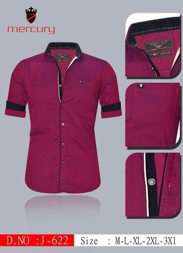 Shirt - Cotton, M to 3XL, Burgundy, Collared, Button Closure | Soft Fabric, Stylish Design, Durable Material, Comfortable Fit, Easy Care