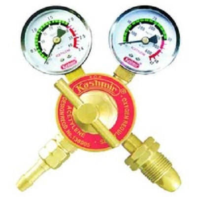 Acetylene Regulator Double Gauge - Brass, 0-250 PSI, 1/4" NPT Inlet | Dual Gauges, Precise Control, Durable Design