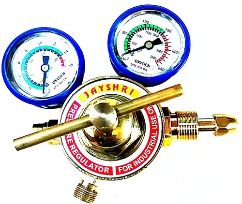 Single Stage Double Gauge Oxygen Regulator - Heavy Weight, Double Gauge for Industrial Use
