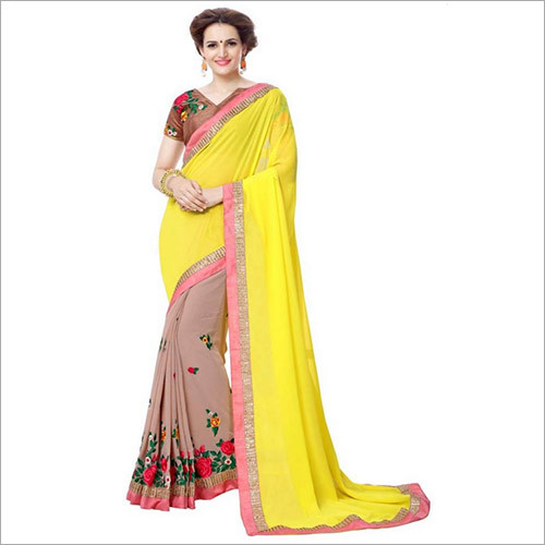 Cotton Silk Multicoloured Georgette Saree
