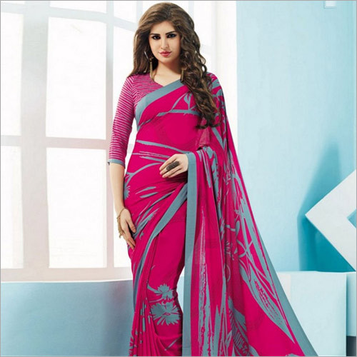 Printed Crepe Sarees