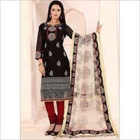 Praiseworthy Black Cotton Churidar Suit Decoration Material: Cloths