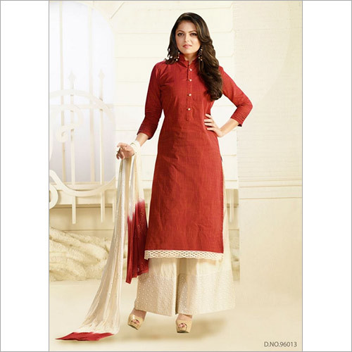 Shrewd Rust Cotton Churidar Suit Decoration Material: Laces