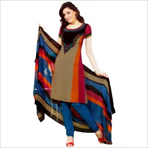Multi Colour Synthetic Chudidar Dress Materials Decoration Material: Cloths