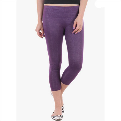 Purple Solid Leggings Decoration Material: Cloths