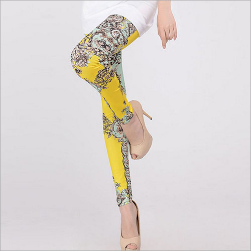 Yellow Printed Legging Decoration Material: Paint