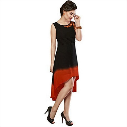 Dry Cleaning Black Designer Party Wear Georgette Kurti