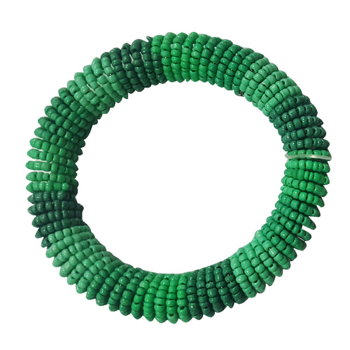 ग्रीन ग्लास बीडेड स्प्रिंग ब्रेसलेट