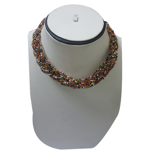 Multiple Glass Seed Beaded Spring Necklace