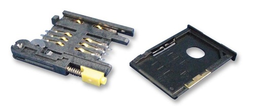 MICRO SIM 8POS SMT CONNECTOR - Copper, 2.54mm Pitch, 23.1mm Row Pitch | Gold Plated Contacts, Surface Mount Right Angle Termination