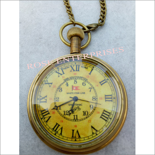 White Star Line Brass Pocket Watch