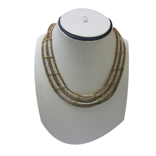 Cream Glass Beaded Handcrafted Necklace