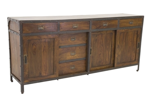 Black & Natural Industrial Wooden Sideboard