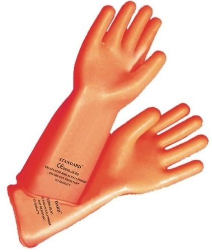 Orange Rubber Hand Gloves