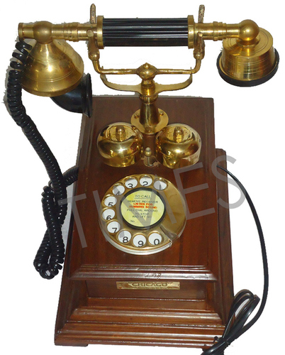 Antique Wooden Rotary Phone