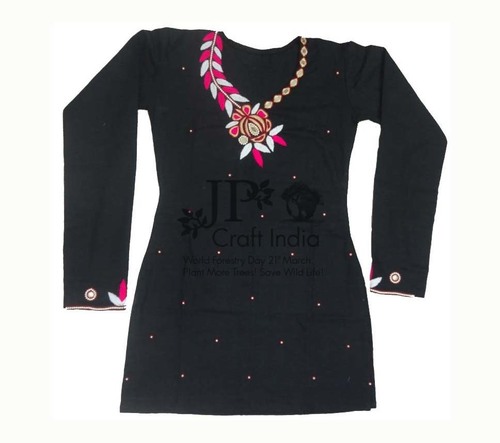 Black Handmade Embroidery Tunic