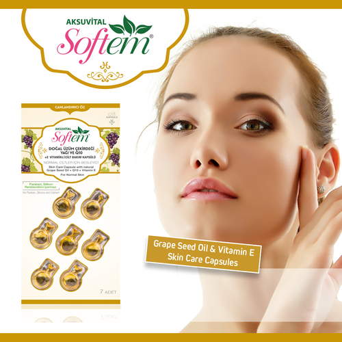 Smudge Proof Natural Grape Seed Oil And Coenzyme Q10 Skin Care Capsule