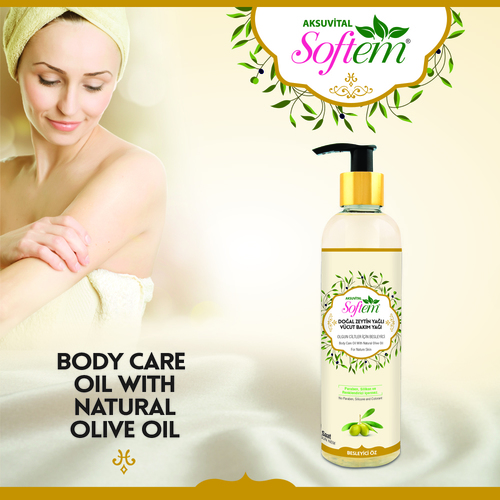 Body Oil with Natural Olive Oil - 250ml Plastic Bottle, Plastic Cap, Carton Pack 6, Moisturizes and Softens Skin, Easy Absorption, Non-Greasy