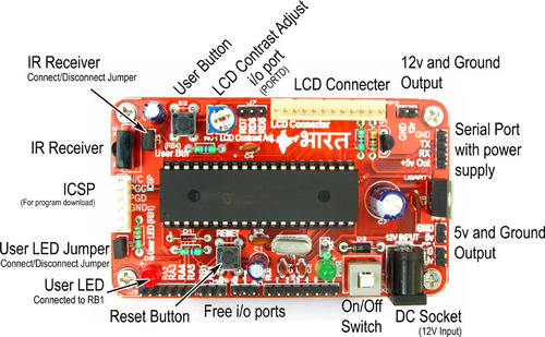 PIC Development Board for 40 PIN MCUs with LCD