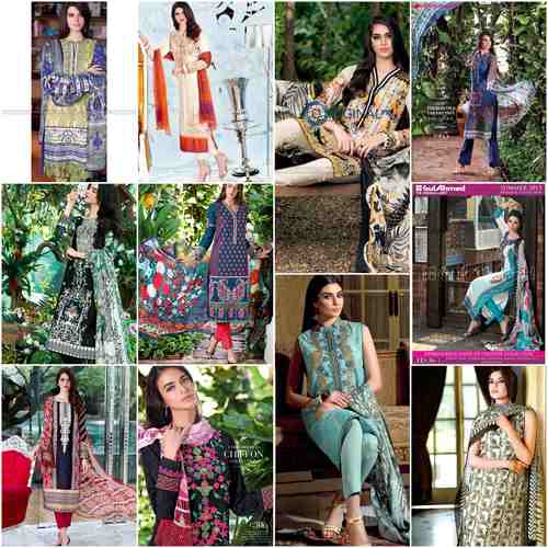 gulahmed original awn embroidered suits with siffon dupatta