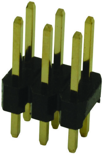 BOARD CONNECTOR HEADER 6WAY - 2.54mm Pitch, 2 Rows, 6 Contacts, Gold Plated, Black | Weight 0.329 Grams, Through Hole Termination