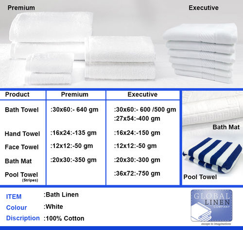 Bath towel discount size in hotel