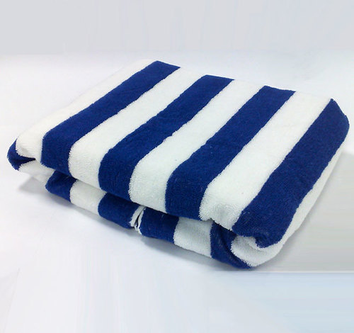 white and blue stripe towel